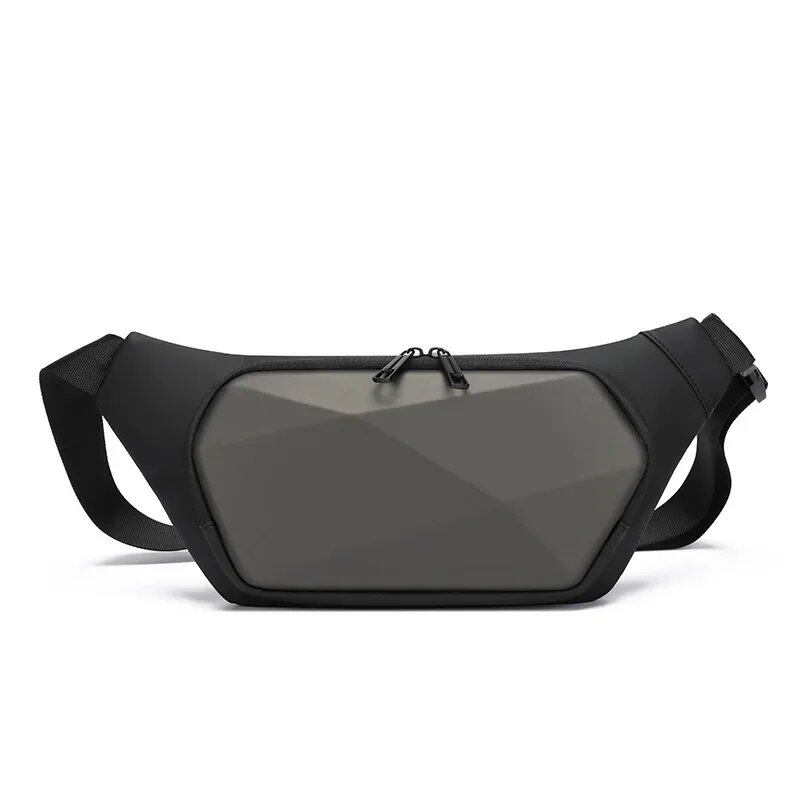 メンズ用防水チェストバッグ ショルダーストラップ付きハードシェルクロスボディバッグ 通勤用小型バックパック ウエストバッグ 色: 並行輸入品