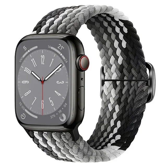 Apple Watch Ultra 2用ナイロンストラップ バンド 49mm 40mm 44mm 41mm 38mm 45mm 伸縮ブレイデッドループ リストバンド iWatch Series 9/8/7/6/SE/5/4対応 バンドカラー:mm 並行輸入品