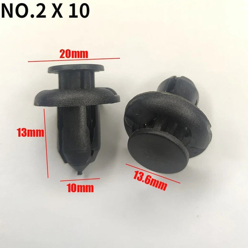 10/20/50 Pieces Bumper Clips Rivets Fender Liner Fasteners Retainers Compatible with Mitsubishi, Nissan, and Honda, 8mm, 9mm, and 10mm Holes, 0 Pieces per Pack, Parallel Import