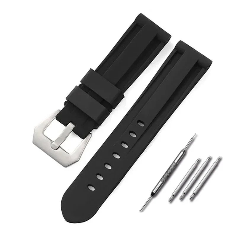 Silicone watch band compatible with Panerai, 20mm, 22mm, 24mm, 26mm, sports replacement strap, compatible with Omega, men's and women's rubber bracelet, band color: mm, parallel import