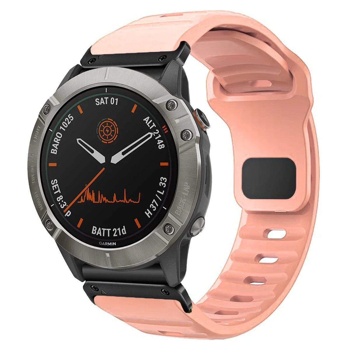 QuickFit Silicone Strap for Garmin Fenix 8, E, 7, 7X, 6X, Pro, 5X Plus, Epic, Pro Gen 2, 47mm, 51mm, Enduro 3, Gapless, 22mm, 26mm, Watch Band, Size: 2; Ships from: Parallel Import