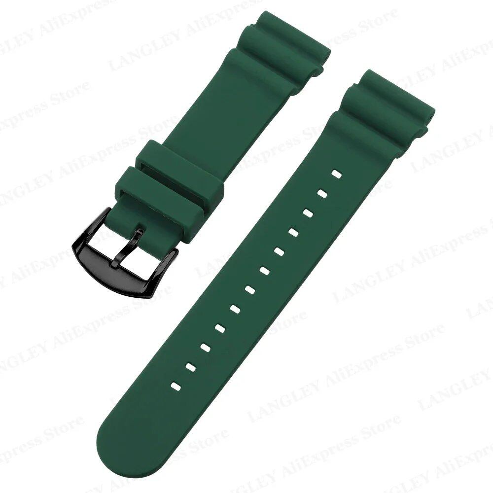 SEIKO Diving Silicone Watch Band, 20mm/22mm, Compatible with SKX007/009, featuring Canned Abalone Shell and Water Ghost Design. Ring Clasp/Pin Buckle Bracelet. Size: No Logo; Band Color: mm. Parallel Import.