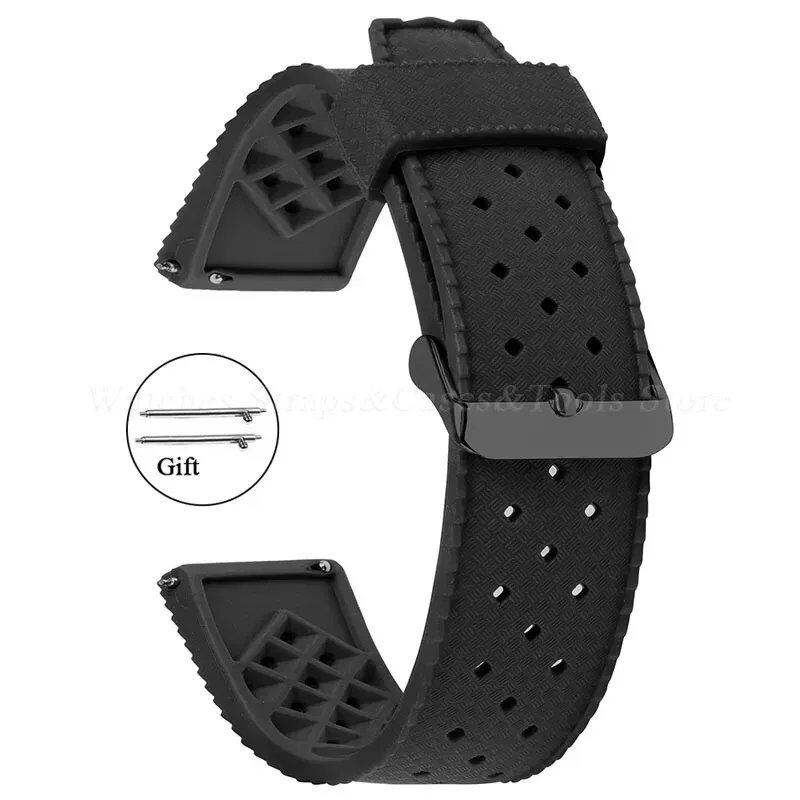 Premium-grade Tropic Silicone Watch Strap, 20mm, 22mm, Seiko, Oris, Omega, Quick Release, Diving, Waterproof, Rubber Bracelet, Band Color: mm, Parallel Import