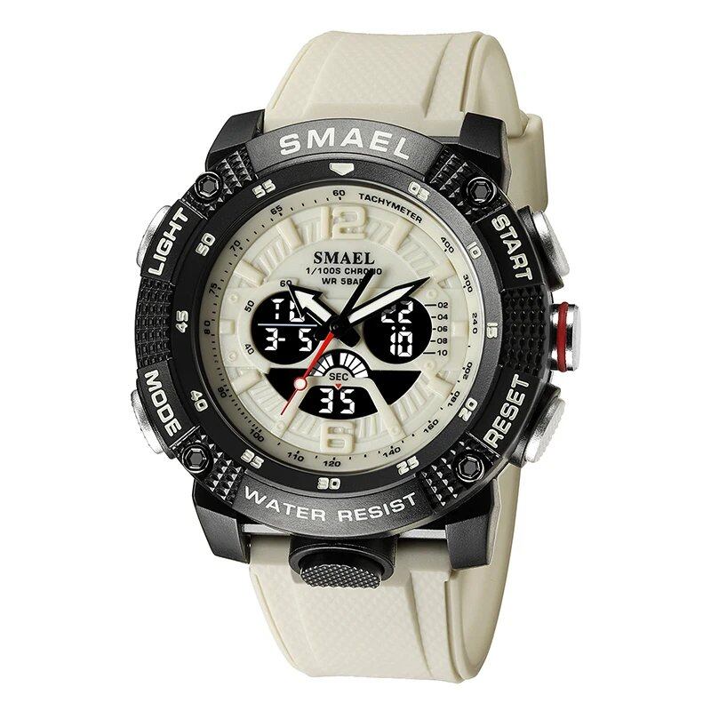 SMAEL Men's Waterproof Analog-Digital Quartz Watch with Stopwatch and Alarm Clock, Model 8058, New Arrival, Parallel Import