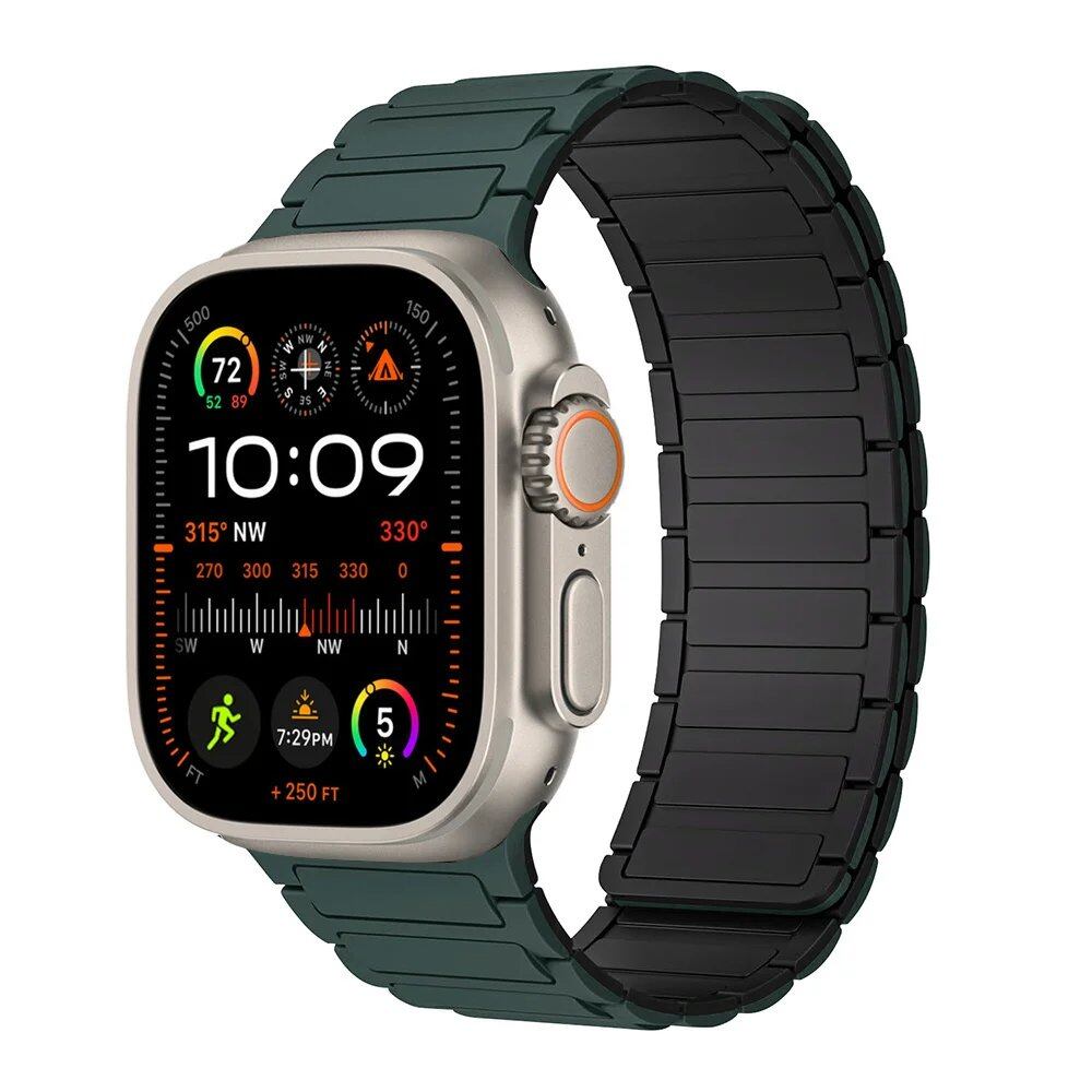 Magnetic Strap for Apple Watch, Silicone Wristband, 45mm, 44mm, 40mm, 46mm, 41mm, 42mm, 38mm, Compatible with iWatch Series 8/7/6/SE/9/10/Ultra 2/49mm, Band Color: mm; Parallel Import