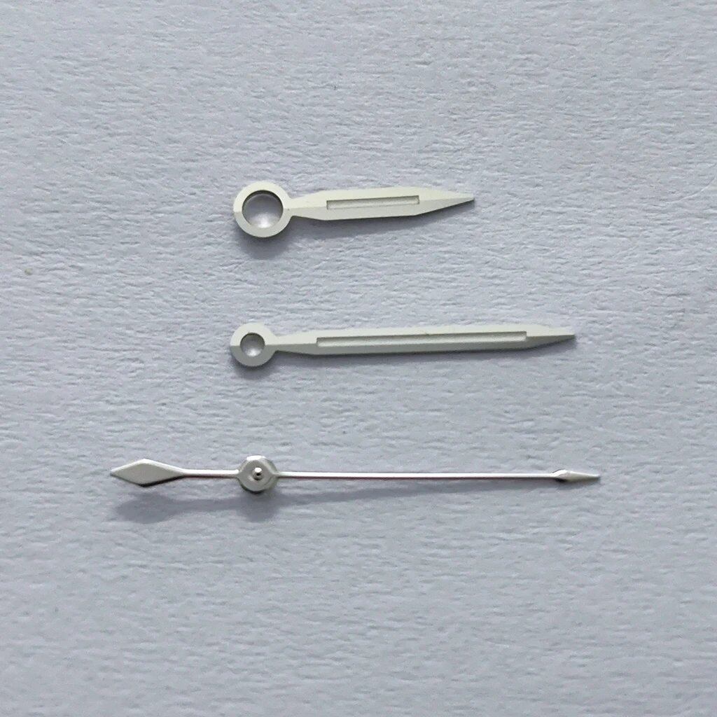 High-quality watch hands set for NH35, NH36, NH38, NH39, NH70, NH72, 7S26, 7S36, 4R35, and 4R36 watches. Available in silver, gold, rose gold, and black with fluorescent coating. Parallel import.