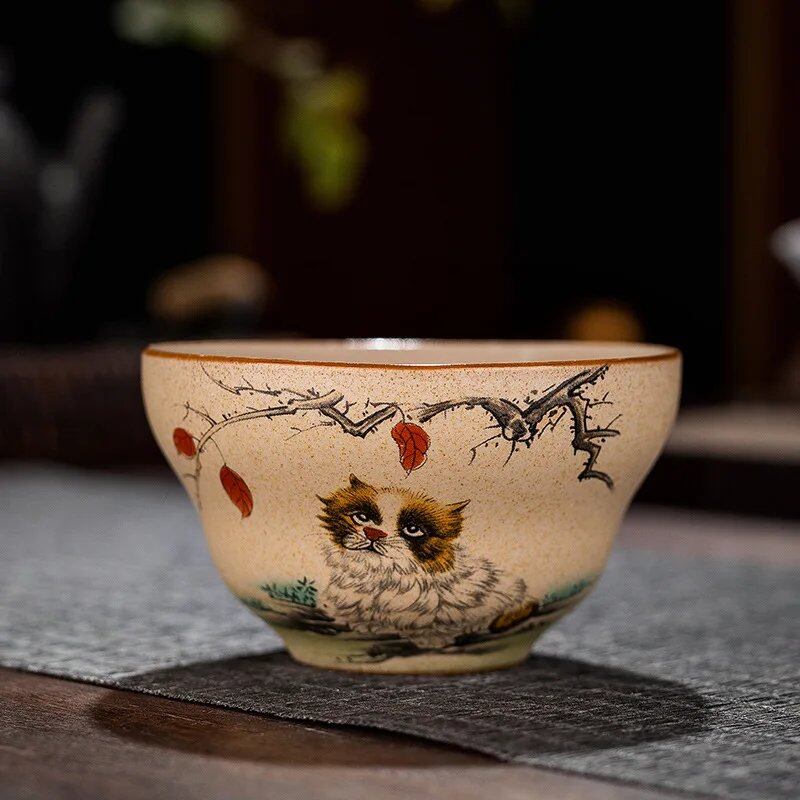 12-Style Zodiac Ceramic Teacup Set, Animal Bowls for Tea Ceremony, Tiger Teacups, and Kung Fu Tea Cups; 130ml Capacity, Imported