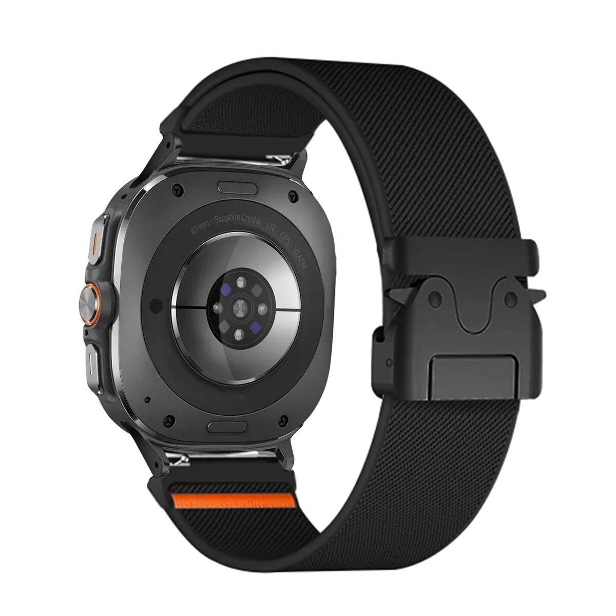 47mm Sport Nylon Bracelet Braided Loop Strap for Samsung Galaxy Watch 7 Ultra. Band Color: Compatible with Galaxy Watch 7 Ultra. Parallel Import.