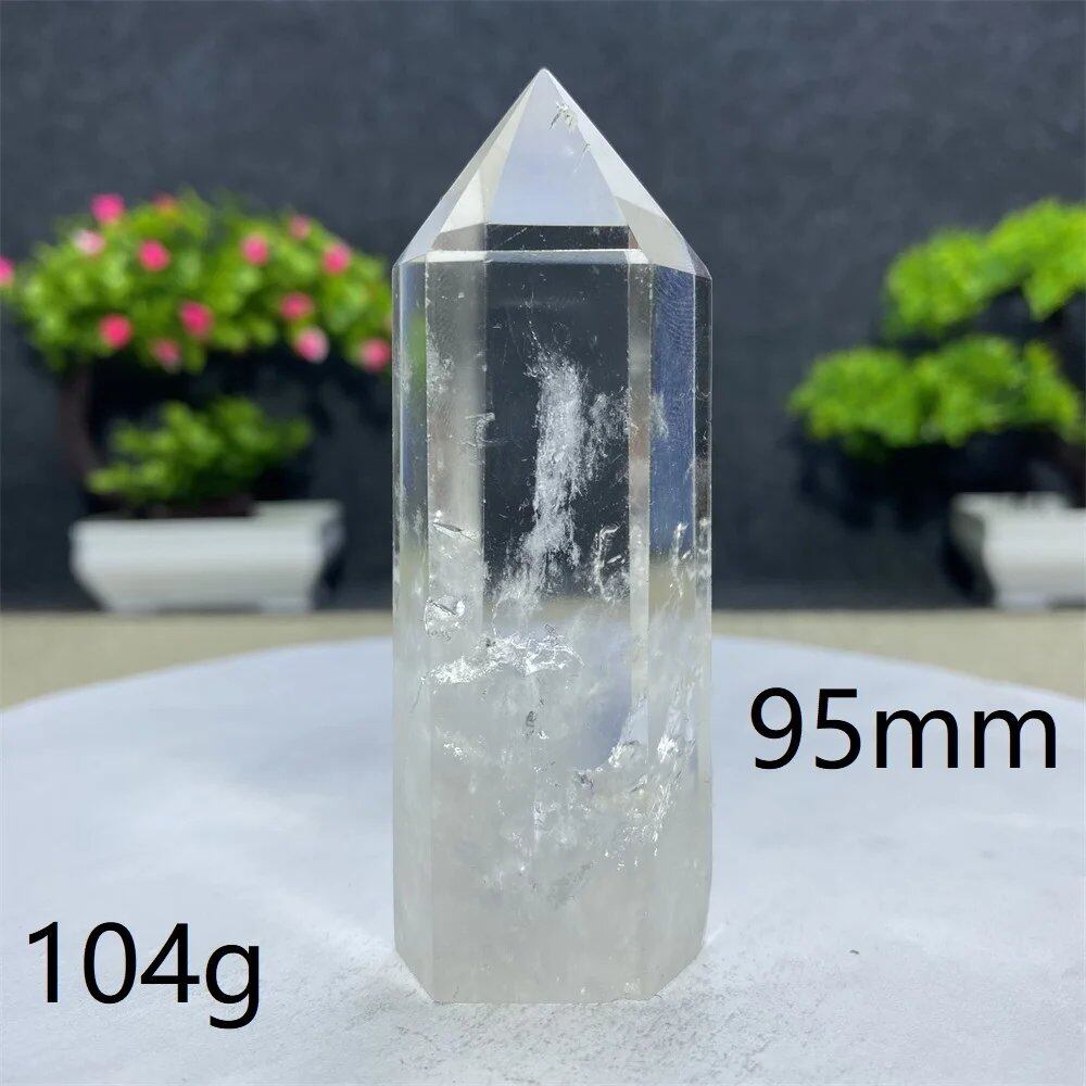 白水晶タワーワンド 六角オベリスク 研磨工芸品 天然原石 ミネラル標本 スピリチュアル瞑想ヒーリング 並行輸入品