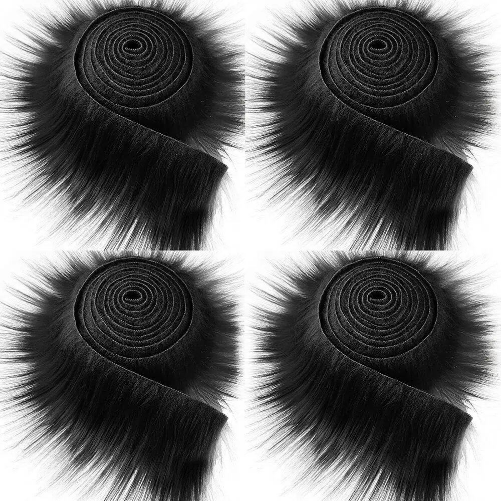 1.5 Meter Faux Fur Ribbon Tape for DIY Sewing, Fluffy Trim, Decorative Fabric, Home Decor, Sewing, Costumes, Striped Plush Fur, Parallel Import
