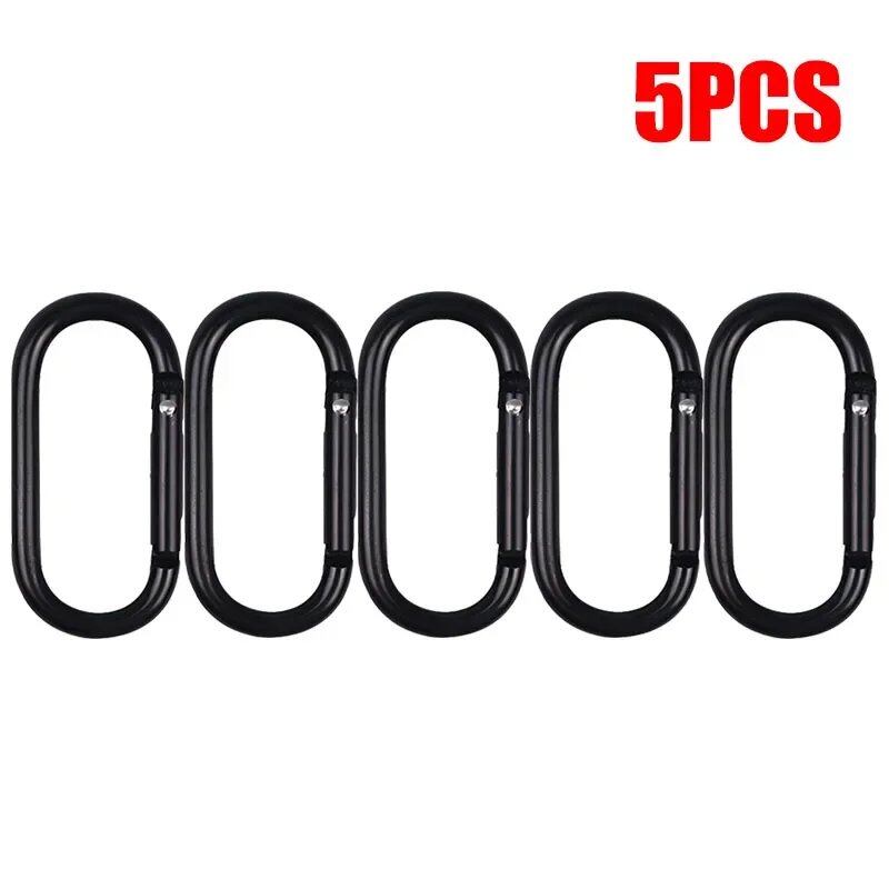 1/5 Black Oval Carabiner Hanging Buckle, Small Carabiner for Water Bottles, Harness Accessories, Parallel Import