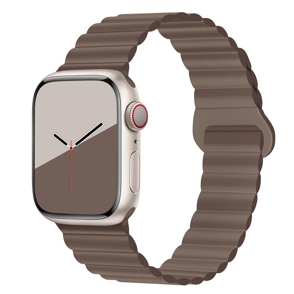 Silicone Loop Magnetic Strap for Apple Watch - Compatible with iWatch Series 8/SE/6/7/Ultra 2/9/10 (44mm/40mm/45mm/49mm/41mm/42mm/46mm) - Band Color: mm; Ships from: Parallel Import