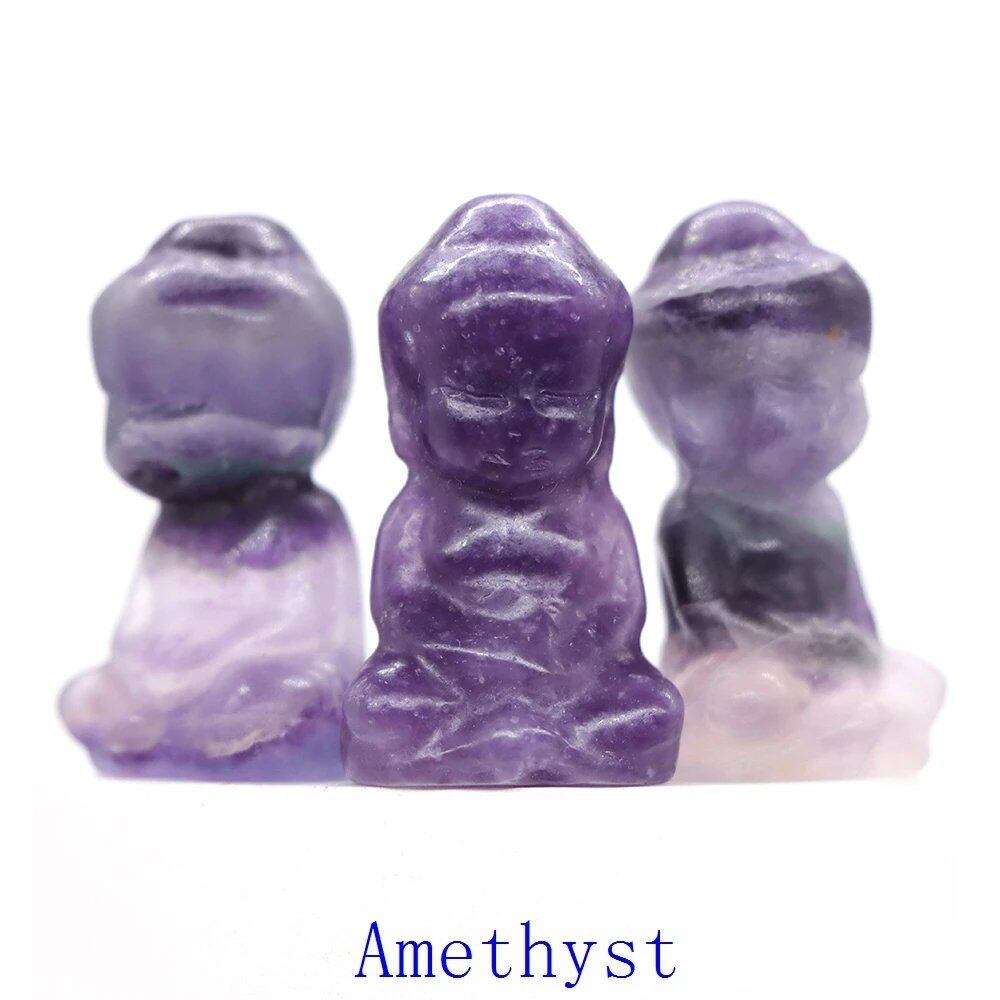 1.2-inch Mini Buddha Statue, Natural Stone Carving, Healing Crystal, Power Stone, Spiritual Craft, Good Luck, Furniture, Interior Accessories, Home Decor, Bulk Sale, Wholesale Size: 1 Piece; Parallel Import
