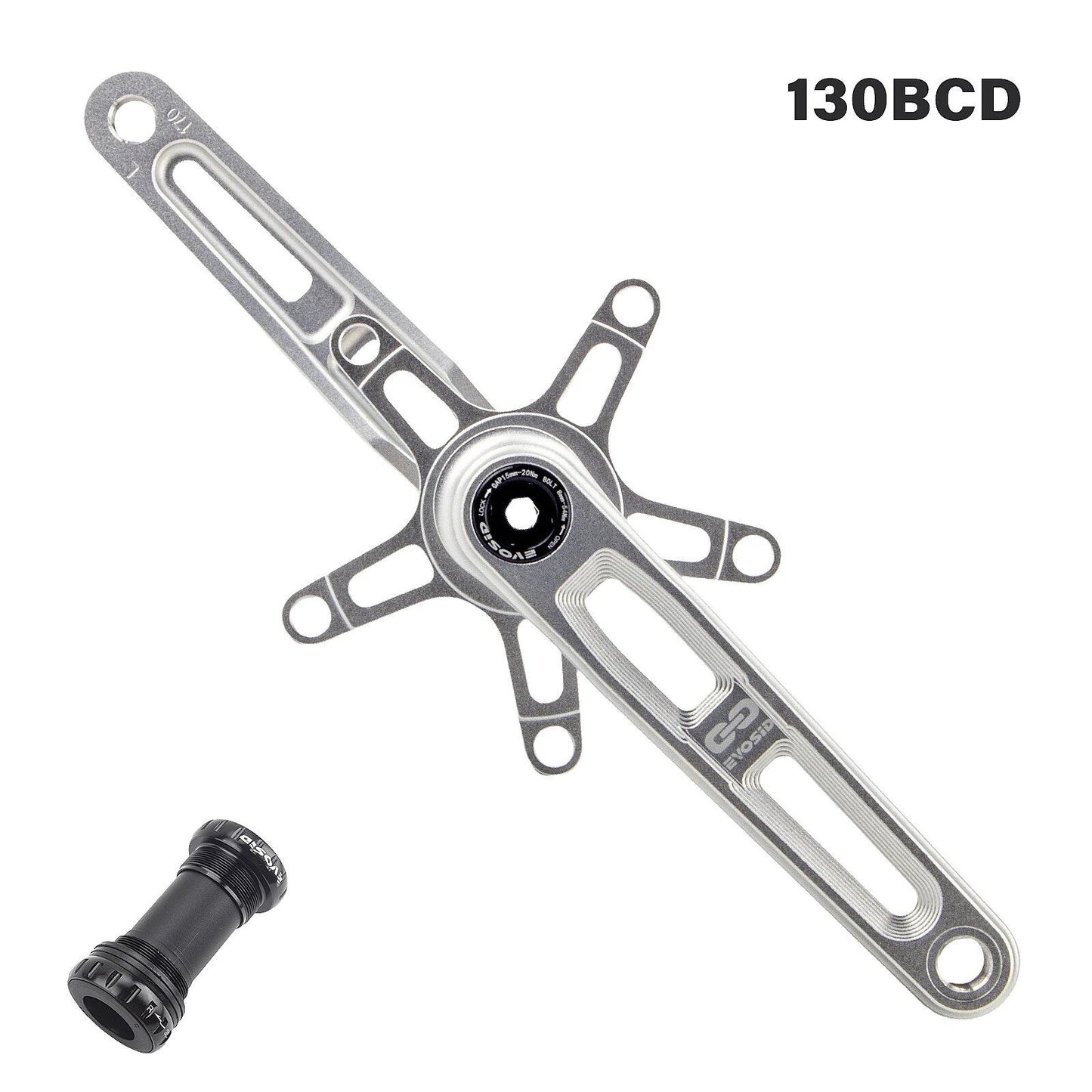 EVOSID BCD110 130 Crankset for Ultra-Lightweight Road Folding Bikes, Hollow Tech Cranks, 165, 170, 175mm, CNC Machined, 5-Pawl Bicycle Chainring, Parallel Import
