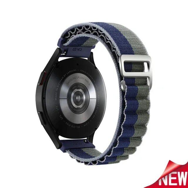 Nylon Alpine Loop Wristband for Samsung Galaxy Watch 6/4/5/Pro/Classic (45mm, 44mm, 40mm, 20mm, 22mm), Compatible with HUAWEI GT 2e/3, Band Color: Parallel Import