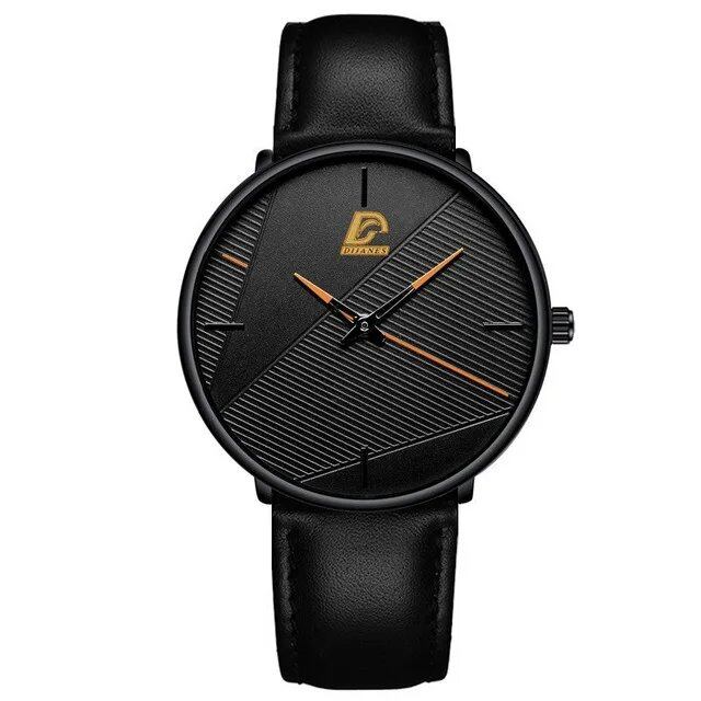 Fashionable Men's Minimalist Watch, Simple Business Style, Ultra-Thin, Stainless Steel Mesh Strap, Quartz Movement, Relogio Masculino, Color: Parallel Import