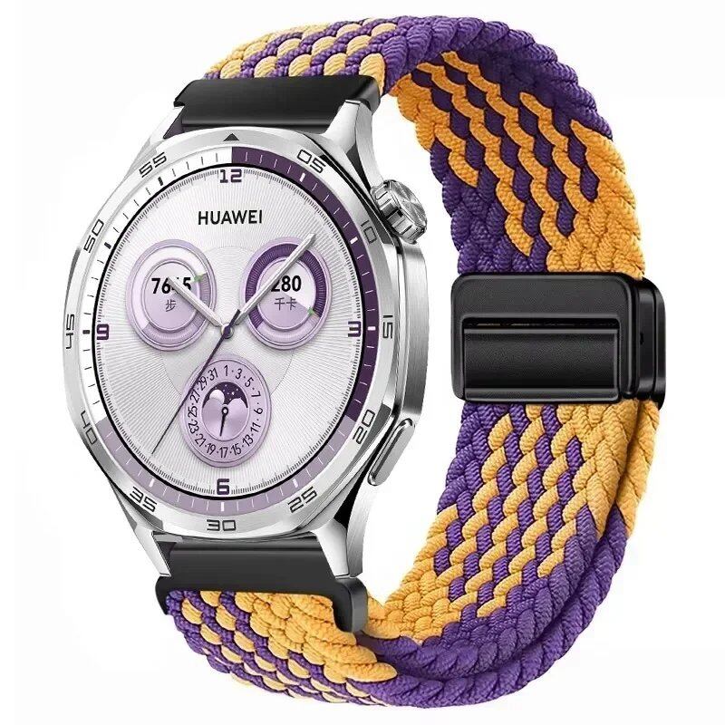 22mm Nylon Loop Strap for Huawei Watch GT5 Pro / GT4 / GT3 / GT2e (46mm) - Compatible with Huawei Watch 4 / 3 Pro Wristband Accessory, Band Color: ; Band Width: 22mm, Parallel Import