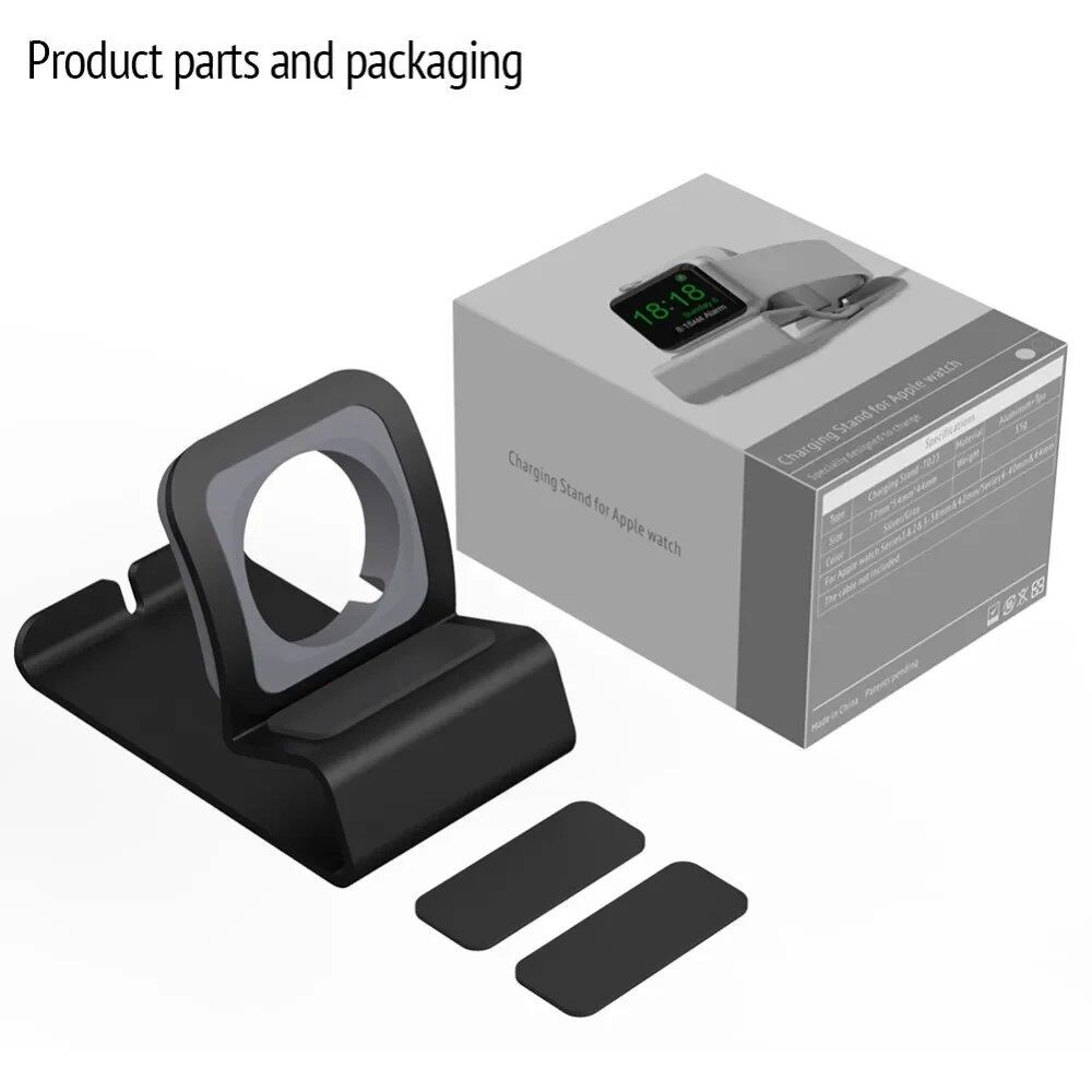 Aluminum Charging Stand for Apple Watch - Compatible with iWatch Ultra/SE/8/7/6/5/4/3/2/1, Dock Station with Silicone Bracket, Color: Parallel Import