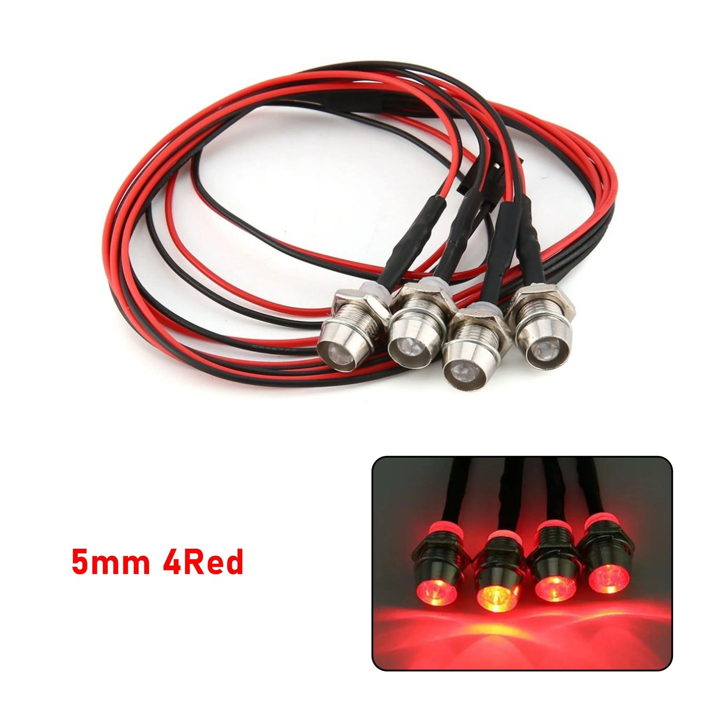 1/10, 1/8, 1/12 Scale RC LED Light Kit with Headlights and Taillights - Compatible with Traxxas, HSP, HPI, MN99, MN90, and WLtoys RC Cars, Trucks, Crawlers, and Drift Cars. Color: Parallel Import