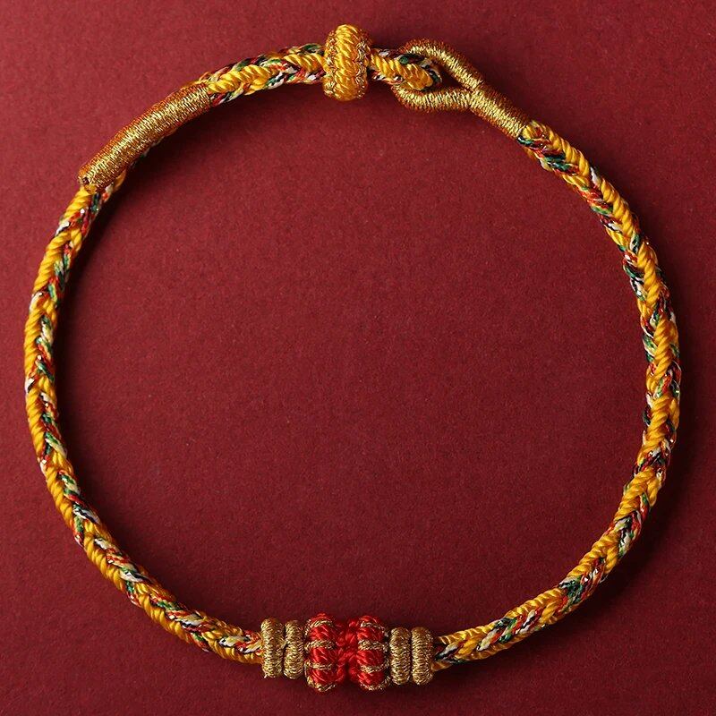 Taisei Hand Rope, Dragon Year Amulet, Red Rope, Zodiac, Manjusri Bodhisattva, Birth Buddha, Handwoven, Parallel Import