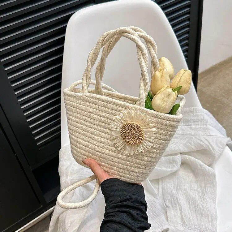 手編みレディースハンドバッグ 小型 シェル編み 夏 ビーチバッグ ショッパートート 女性用 旅行 ショルダーバッグ クロスボディ 並行輸入品
