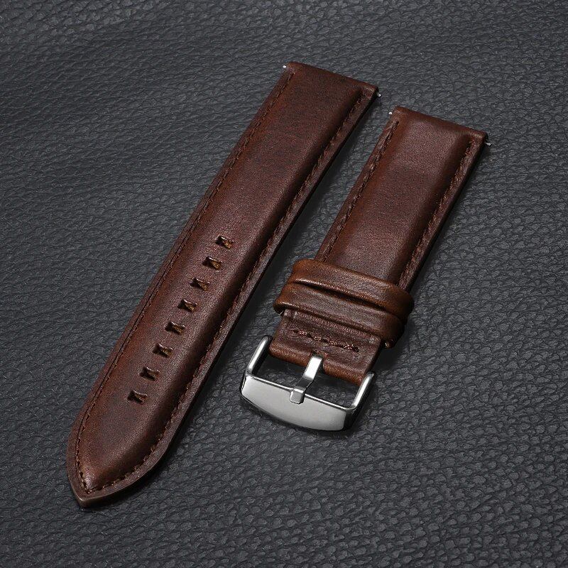 Vintage cowhide leather watch band, genuine leather, 18mm, 20mm, 22mm, 24mm, 26mm, unisex, dark brown, for men and women, band color: mm, parallel import