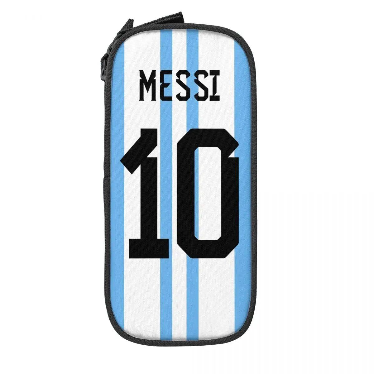 Soccer Messi Pencil Case, Large Capacity, Student Pencil Case, Stationery, School Supplies, Makeup Pouch, Size: L; Parallel Import