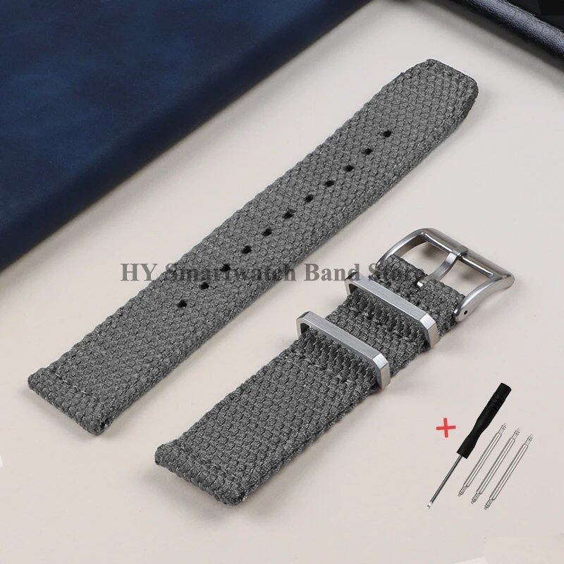 Cotton-Nylon Watch Strap, Military Sport Band, Compatible with Huawei Watch GT2/GT3, Quick Release Bracelet for Tudor, Band Color: mm, Parallel Import
