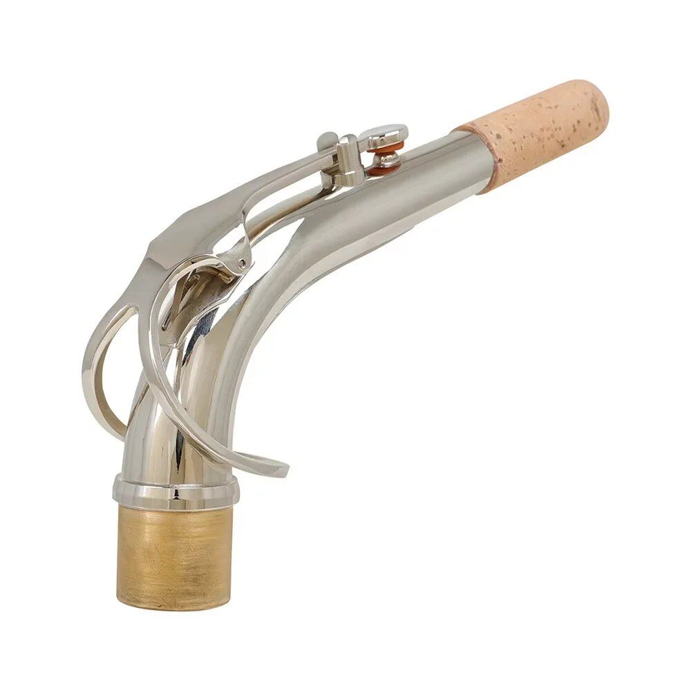 Silver-Plated Brass Bent Neck Saxophone Extension, Curved Neck for Tenor, Alto, and Soprano Saxophones, Woodwind Instrument Replacement Accessory, Parallel Import