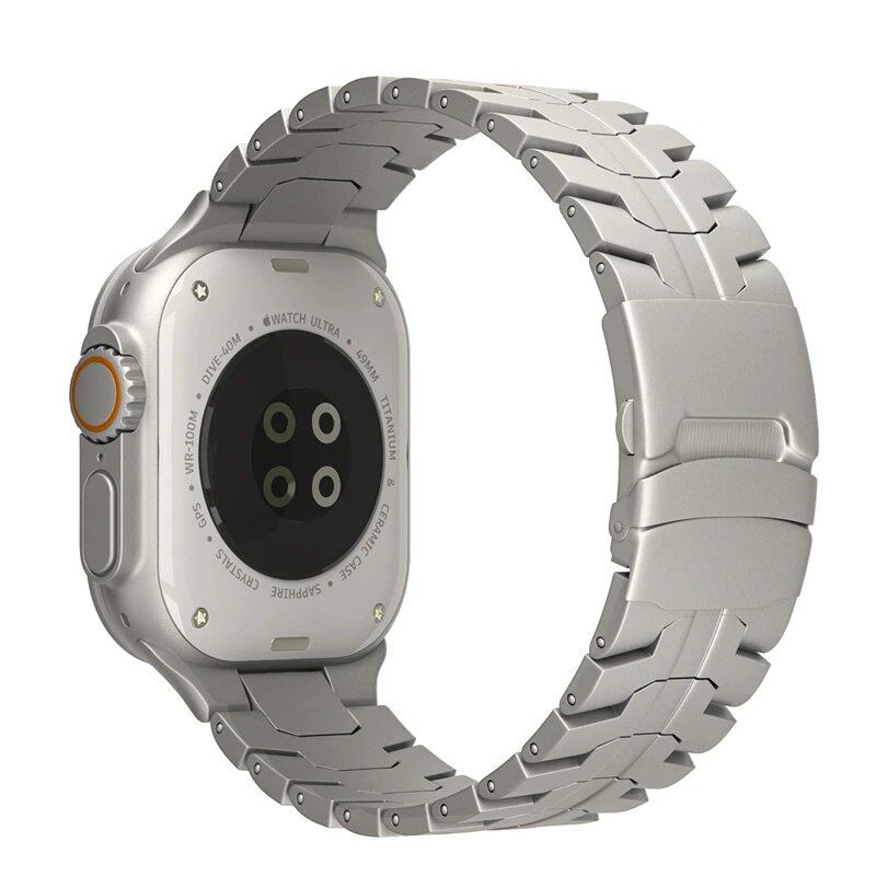 Apple Watch Ultra 2 Titanium Strap - Compatible with 49mm, 46mm, 45mm, 44mm, and 42mm iWatch 10/9/8/7/SE Stainless Steel Bracelet Sizes: Parallel Import