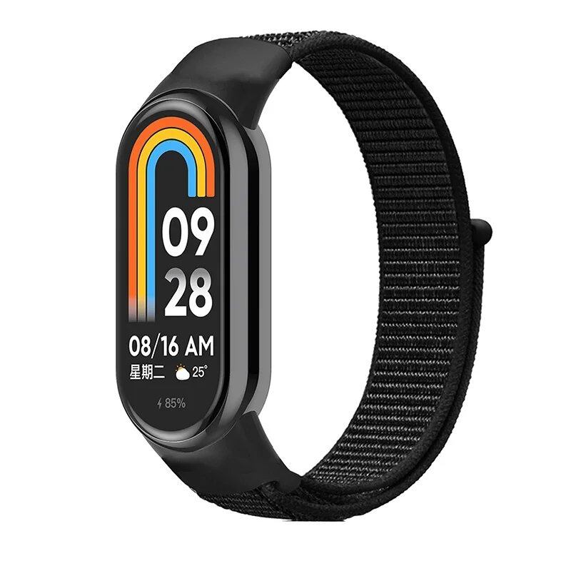 Xiaomi Mi Band 9/8/7/6/5/4/3 対応 ナイロンループストラップ NFCスマートウォッチ用交換バンド スポーツリストバンド サイズ:Mi Band 並行輸入品