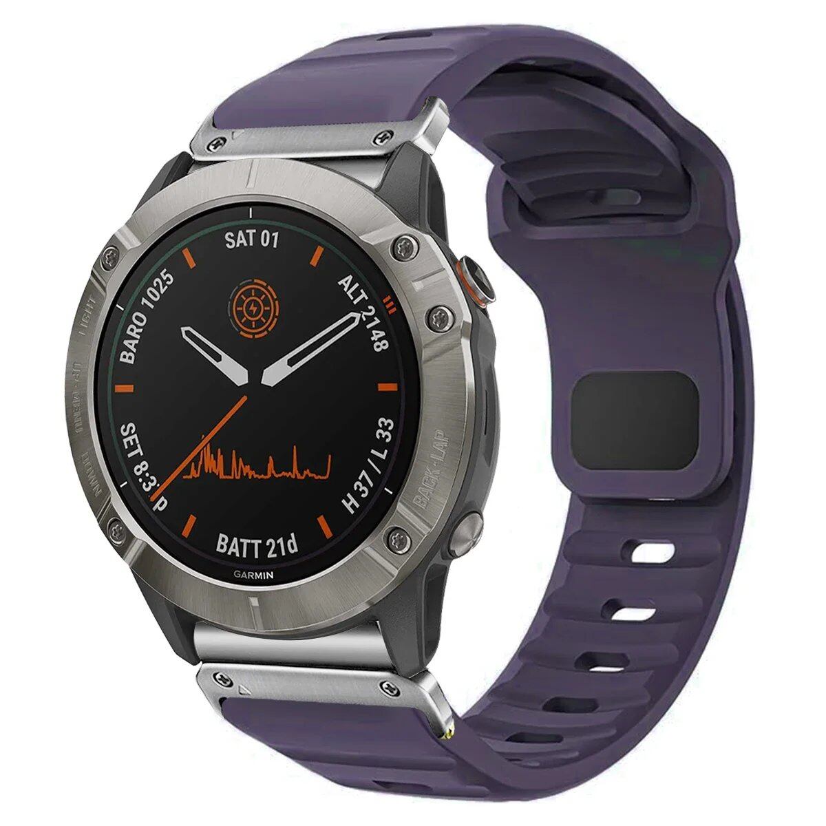 QuickFit Silicone Strap for Garmin Fenix 8, E, 7, 7X, 6X, Pro, 5X Plus, Epic, Pro Gen 2, 47mm, 51mm, Enduro 3, Gapless, 22mm, 26mm, Watch Band, Size: 2; Ships from: Parallel Import