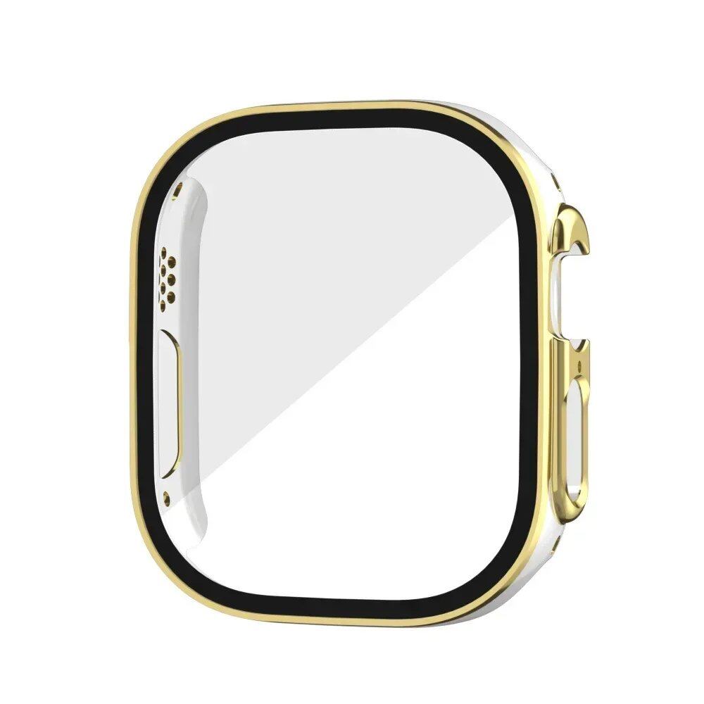 Tempered Glass Case for Apple Watch Ultra 2 (49mm), Screen Protector Frame Cover, Compatible with iWatch Ultra 49mm, Tempered Glass Protection, 49mm Accessories, Color: Black; Shipped from: Parallel Import