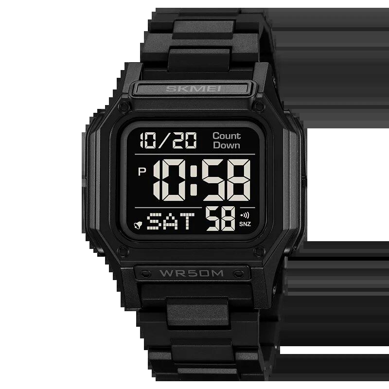 SKMEI Men's Waterproof Sports Watch with Countdown Stopwatch, Digital Watch, Dual Time Display, Fashionable Men's Clock; Imported