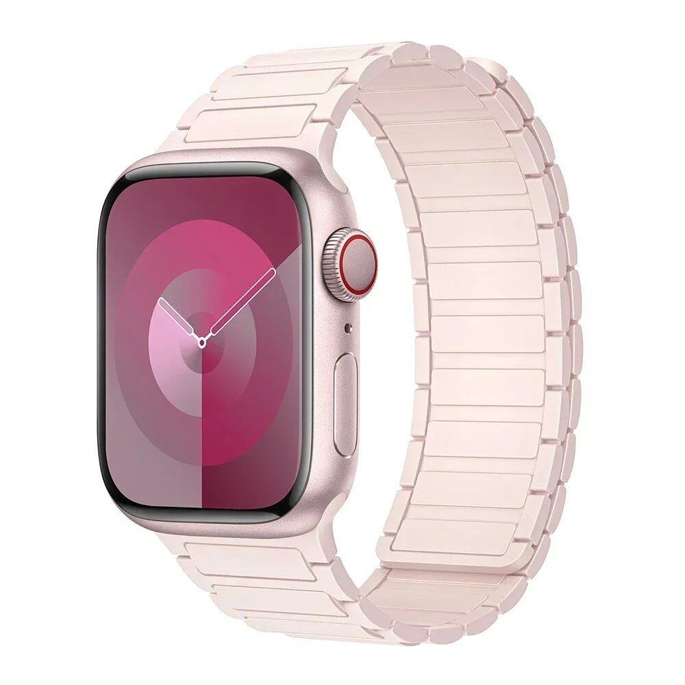 Magnetic Loop Band for Apple Watch, Compatible with 44mm, 40mm, 49mm, 45mm, 41mm, and 38mm Silicone Straps, Compatible with iWatch Series 9/8/7/6/5/4/3/SE/Ultra 2, Parallel Import