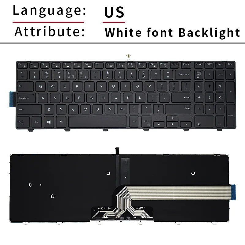 100%新品 純正 米国英語版 Dell Inspiron 15 17 5577 5576 3541 3542 3543 5547 5548 5542 7557 7559 用 キーボードバックライト 0V9F14 並行輸入品
