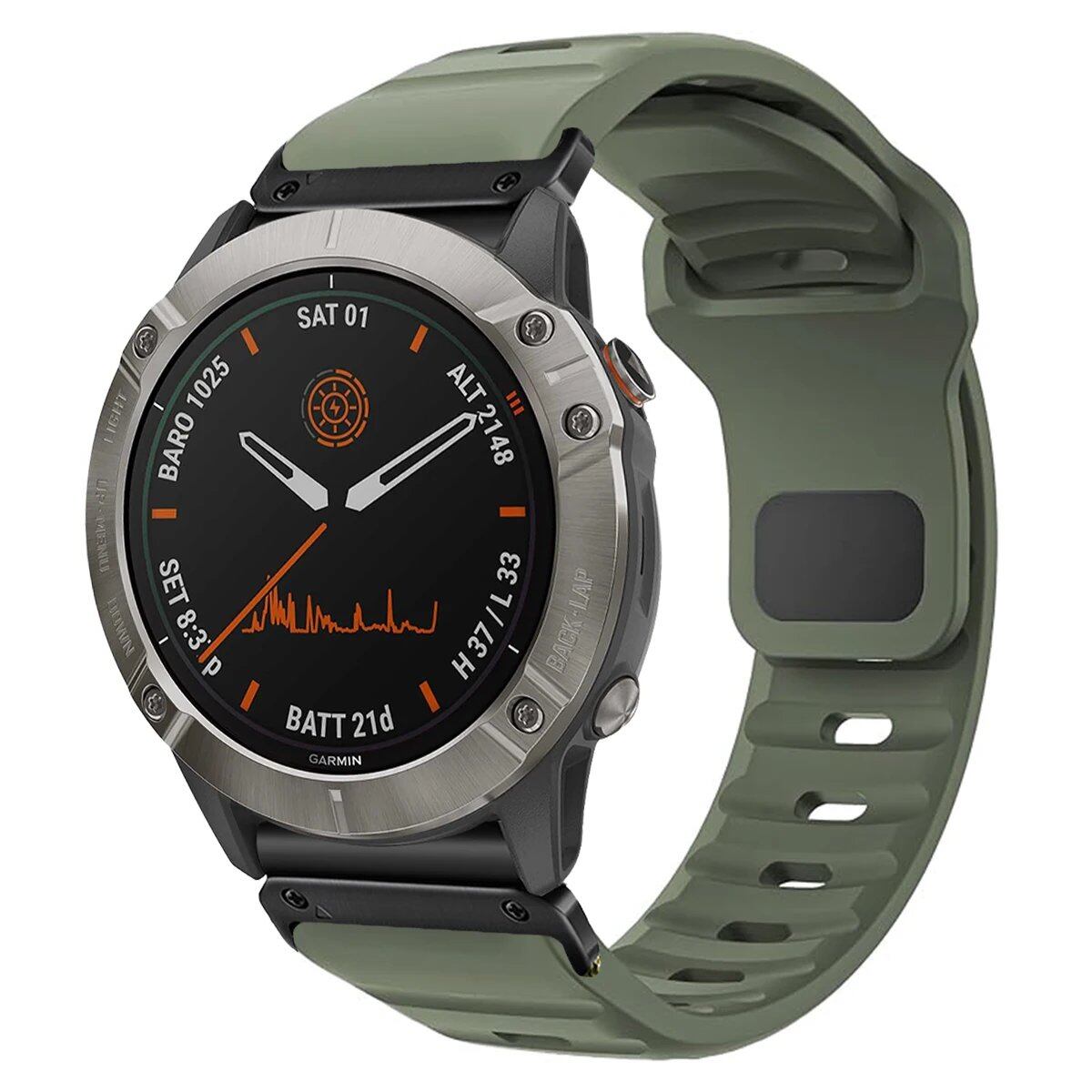 QuickFit Silicone Strap for Garmin Fenix 8, E, 7, 7X, 6X, Pro, 5X Plus, Epic, Pro Gen 2, 47mm, 51mm, Enduro 3, Gapless, 22mm, 26mm, Watch Band, Size: 2; Ships from: Parallel Import