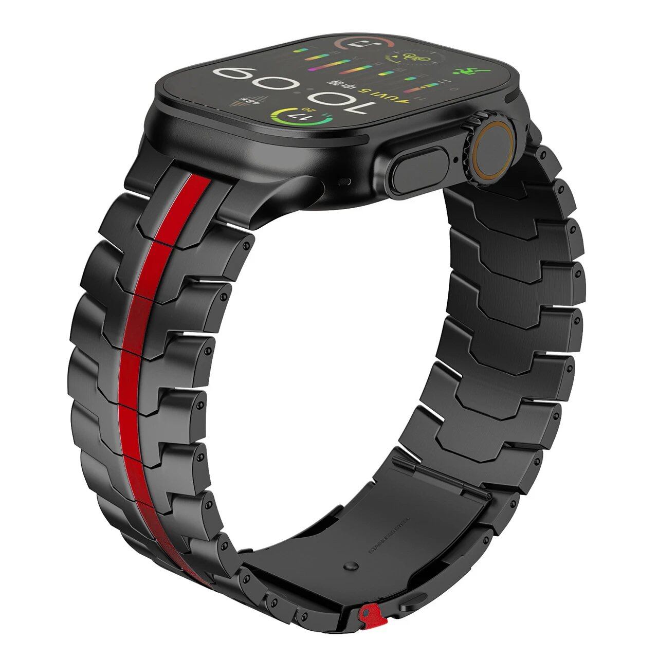 Apple Watch Ultra 2 Titanium Strap - Compatible with 49mm, 46mm, 45mm, 44mm, and 42mm iWatch 10/9/8/7/SE Stainless Steel Bracelet Sizes: Parallel Import