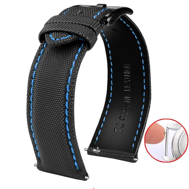 20mm, 21mm, 22mm, 23mm, 24mm Nylon & Leather Watch Band for Tag Heuer, Citizen, and Seiko 5. Men's and Women's Canvas Watch Strap. Band Color: mm. Parallel Import.