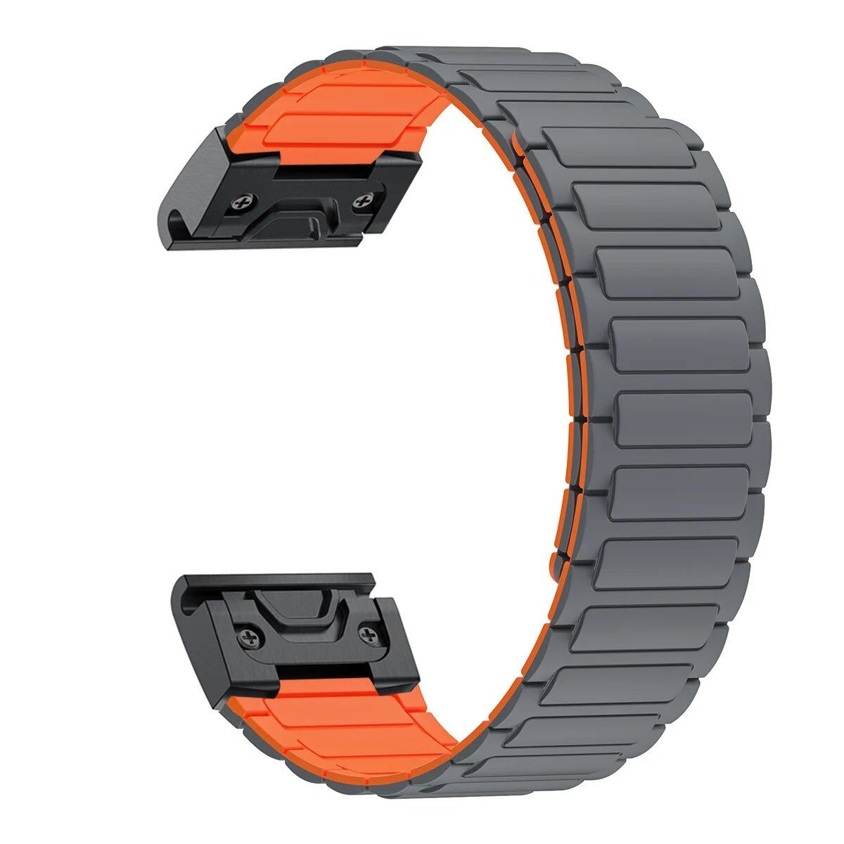 26mm Magnetic Silicone Loop Bracelet Band for Garmin Fenix 7X, 7 Pro, 6X, 5X, 5 Plus, Tactix 7, Forerunner 965, 955, and Enduro 2. Band Color: ; Band Width: 26mm. Parallel Import.