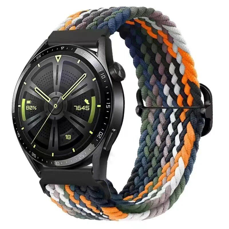 Universal Watch Band, Adjustable Braided Elastic Quick Release Wrist Strap, Compatible with 18mm, 20mm, and 22mm Smartwatches, Compatible with Samsung, Huawei, and Garmin Smartwatches (Imported)