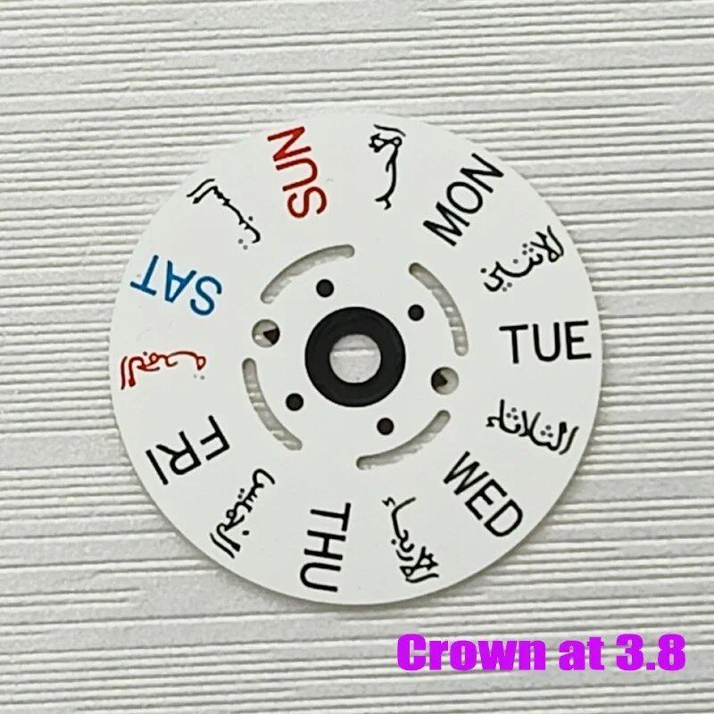White date week wheel, compatible with NH35 and NH36 models, Arabic dial, automatic movement, crown at 3.0/3.8 o'clock, color H, parallel import