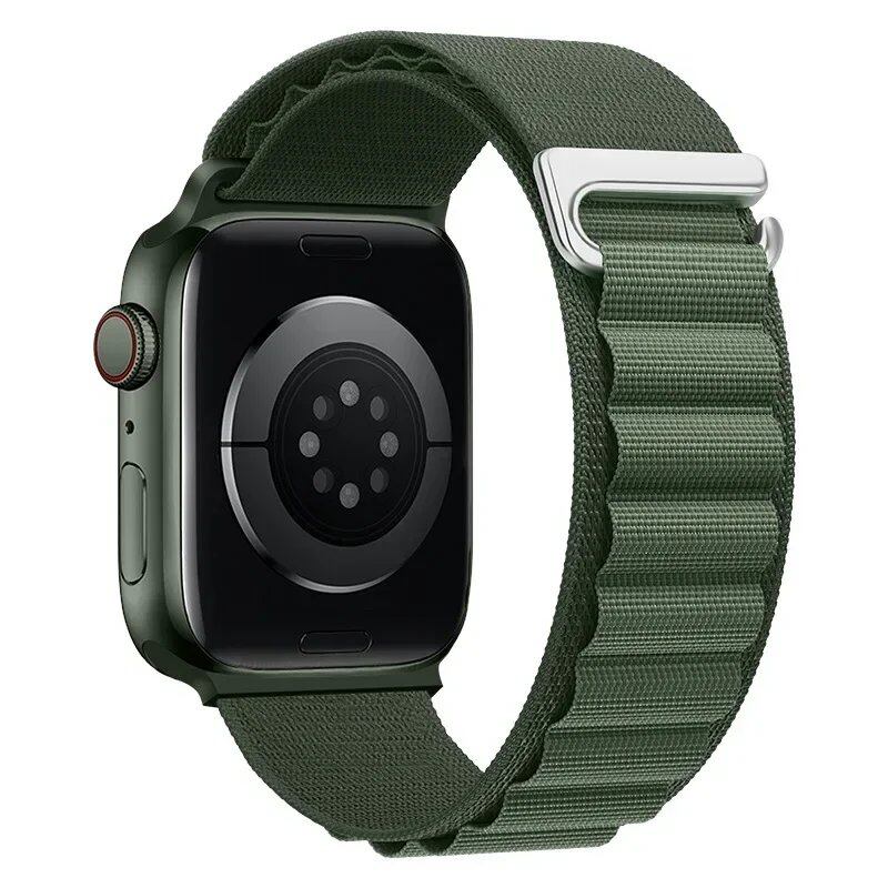 Apple Watch Ultra用アルパインループストラップ - 49mm 45mm 44mm 42mm 41mm 40mm対応 メタルCフックバンド(iwatch SE/シリーズ9/8/7/6/5/4/3互換) バンドカラー:mm 並行輸入品
