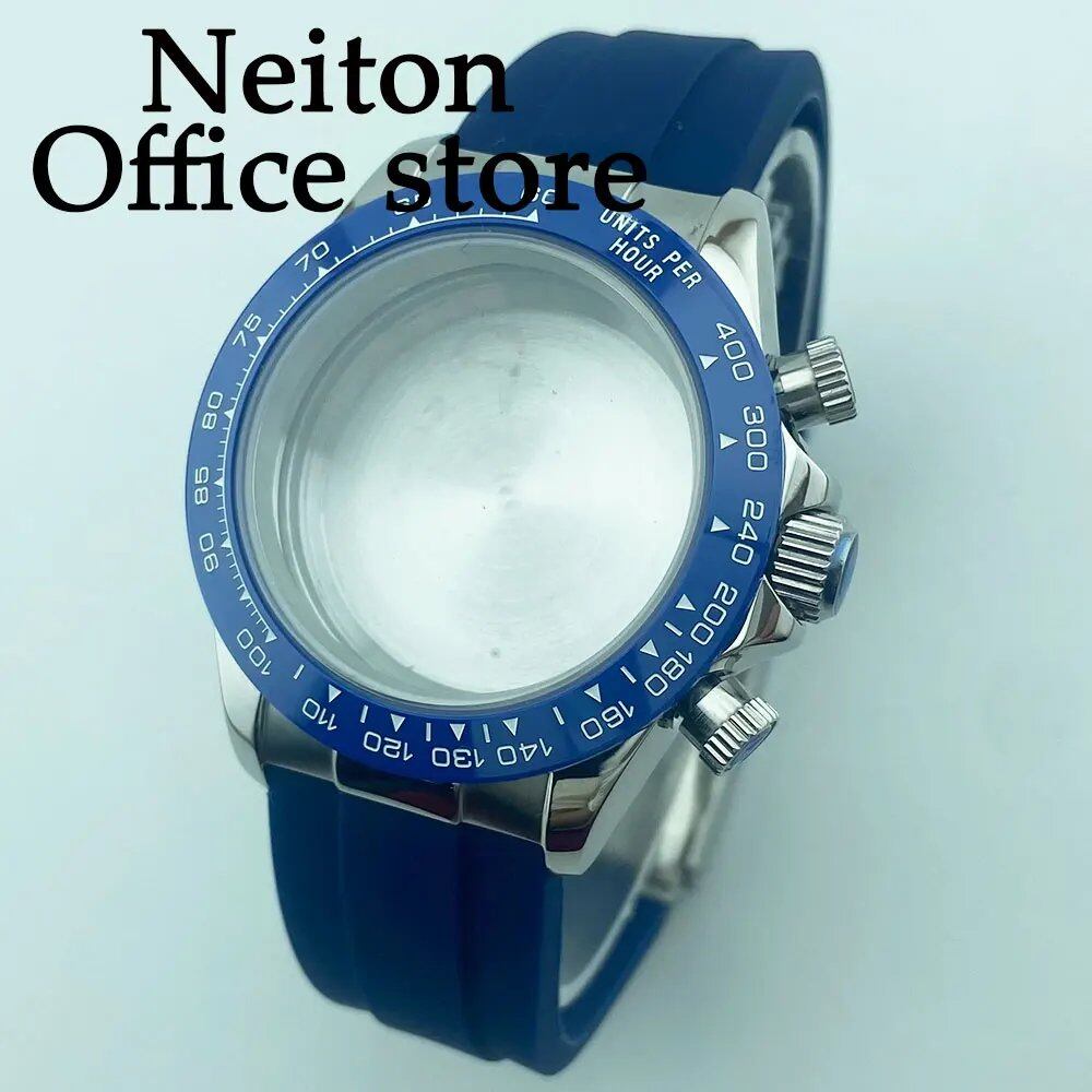 NEITON VK63 Watch Case, Stainless Steel with Sapphire Crystal, Waterproof, Compatible with Seiko Movement VK63A, Parallel Import