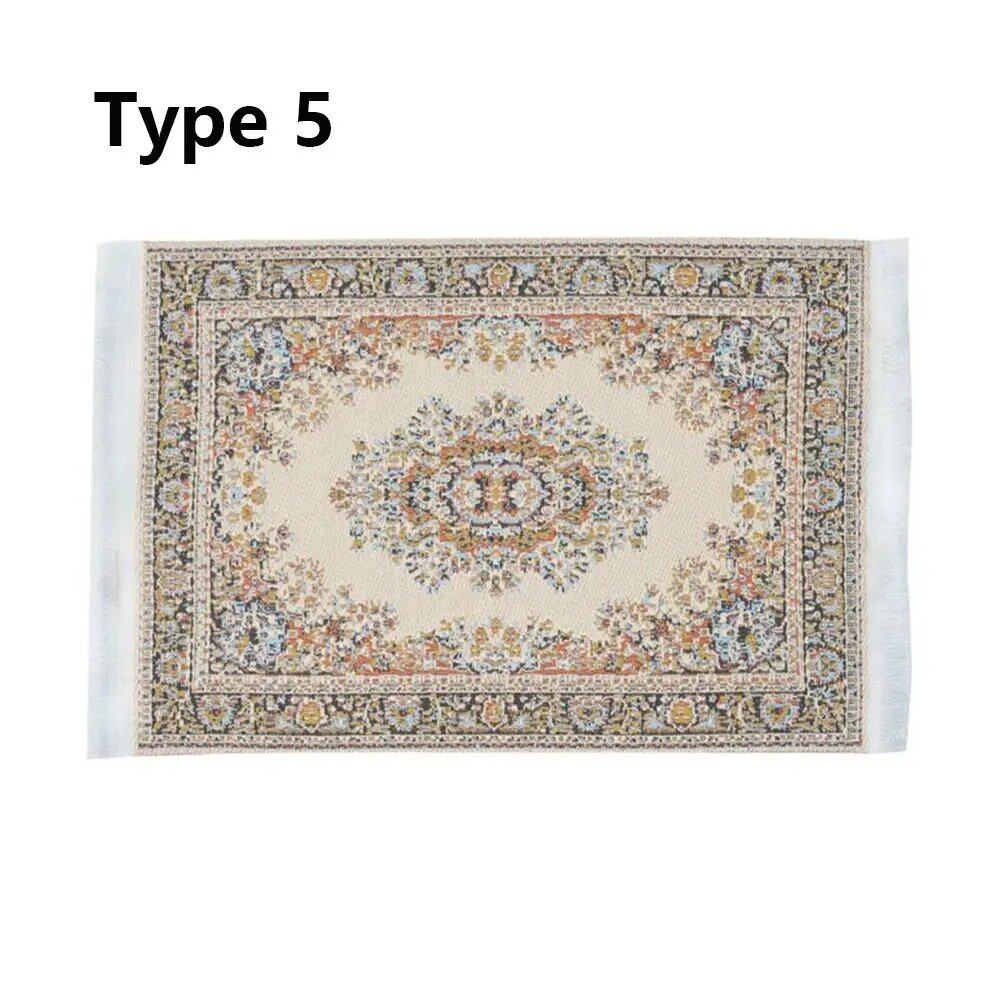 1/12 Scale Turkish Miniature Woven Rug, Dollhouse Carpet, Play House, Mini House Decoration, Floor Mat, Doll Accessories, Parallel Import