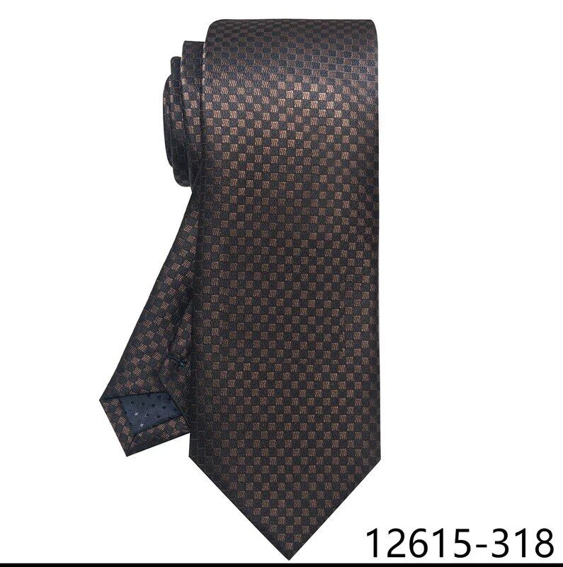 Classic Gray Check 8cm Silk Tie for Men, Perfect for Suits, Weddings, Business, Work, Birthdays, and More. Parallel Import.