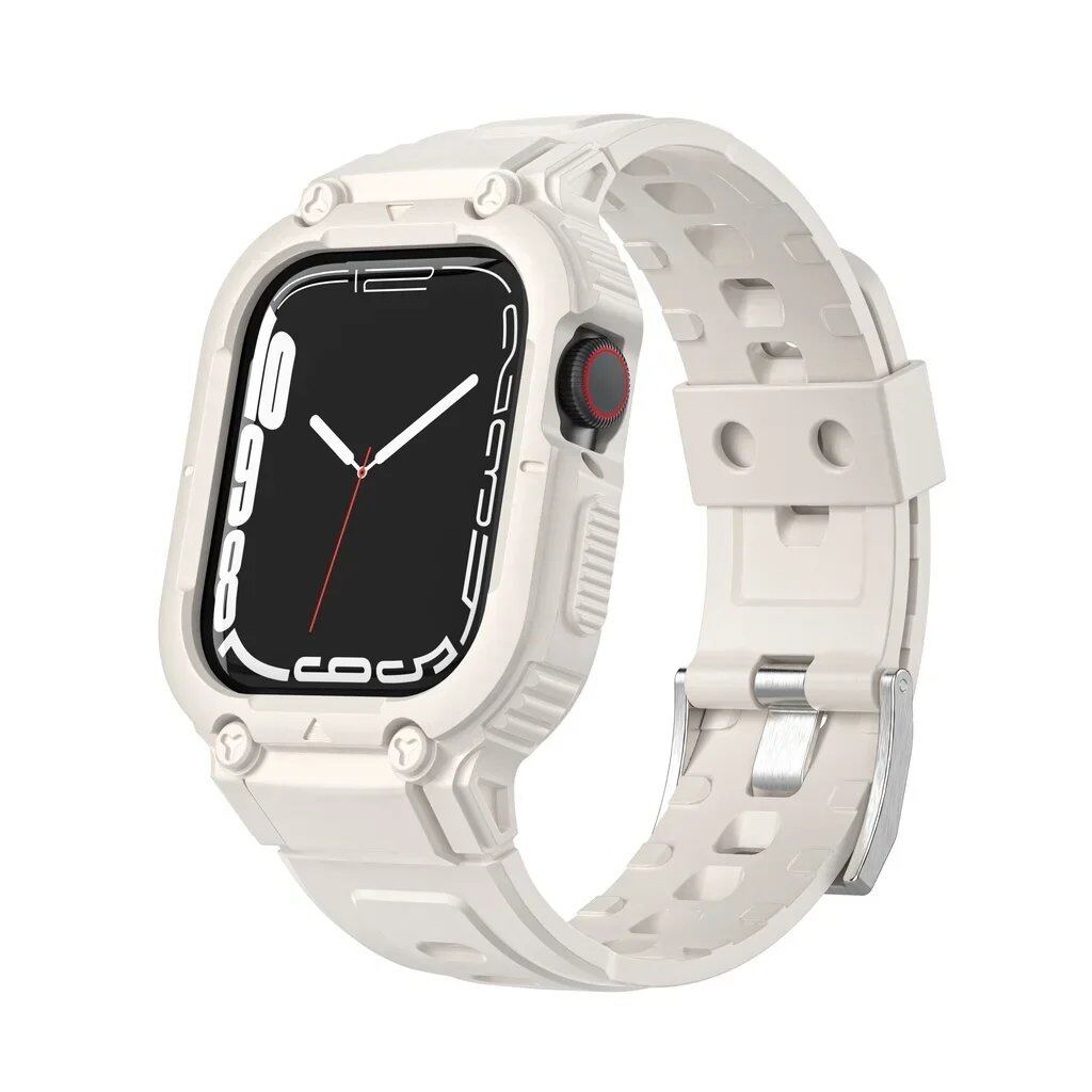 Apple Watch 45mm/49mm/44mm/41mm/40mm用 TPUバンドケース - iWatch Ultra/7/8/6/5/4対応 スポーツストラップ リストバンド アクセサリー サイズ:4 並行輸入品
