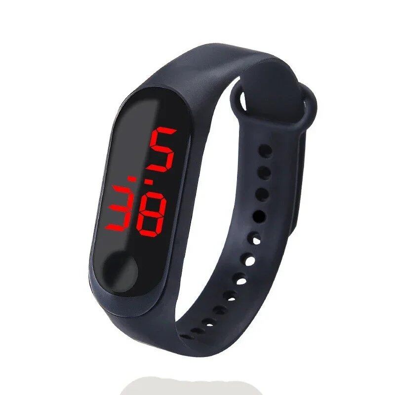 Kids' Fashion Sports Watch, Waterproof LED Digital Wristwatch with Ultra-Lightweight Silicone Slap, Unisex, for Kids and Teens, Parallel Import