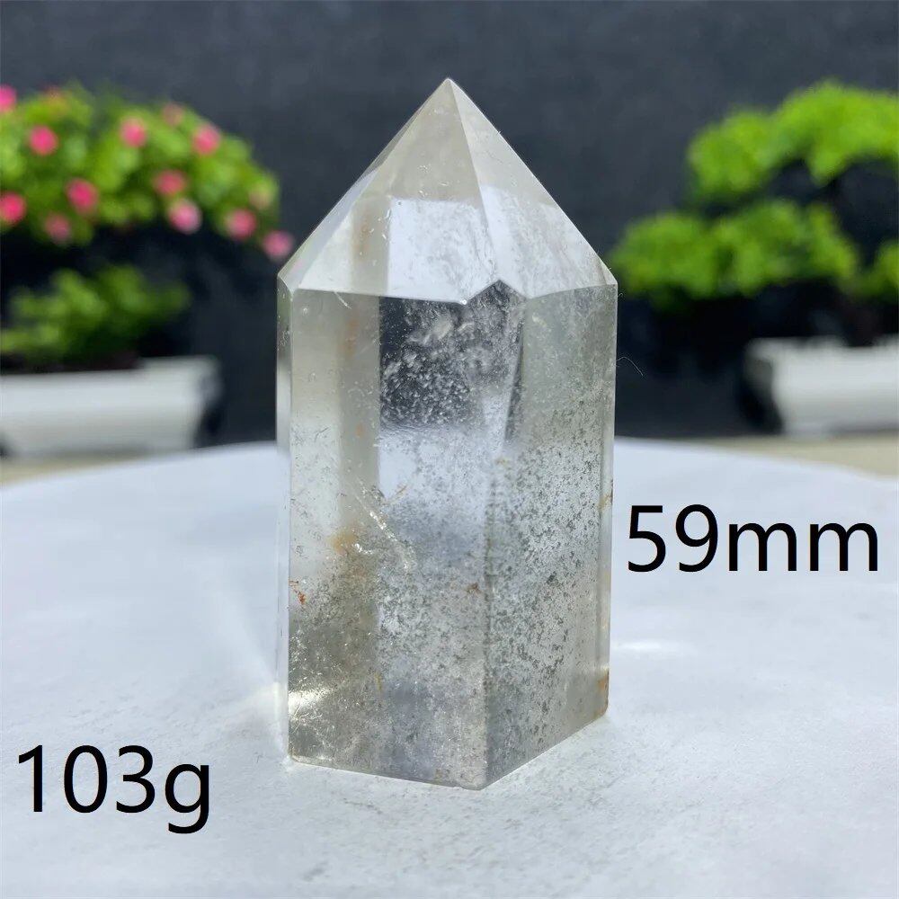 白水晶タワーワンド 六角オベリスク 研磨工芸品 天然原石 ミネラル標本 スピリチュアル瞑想ヒーリング 並行輸入品
