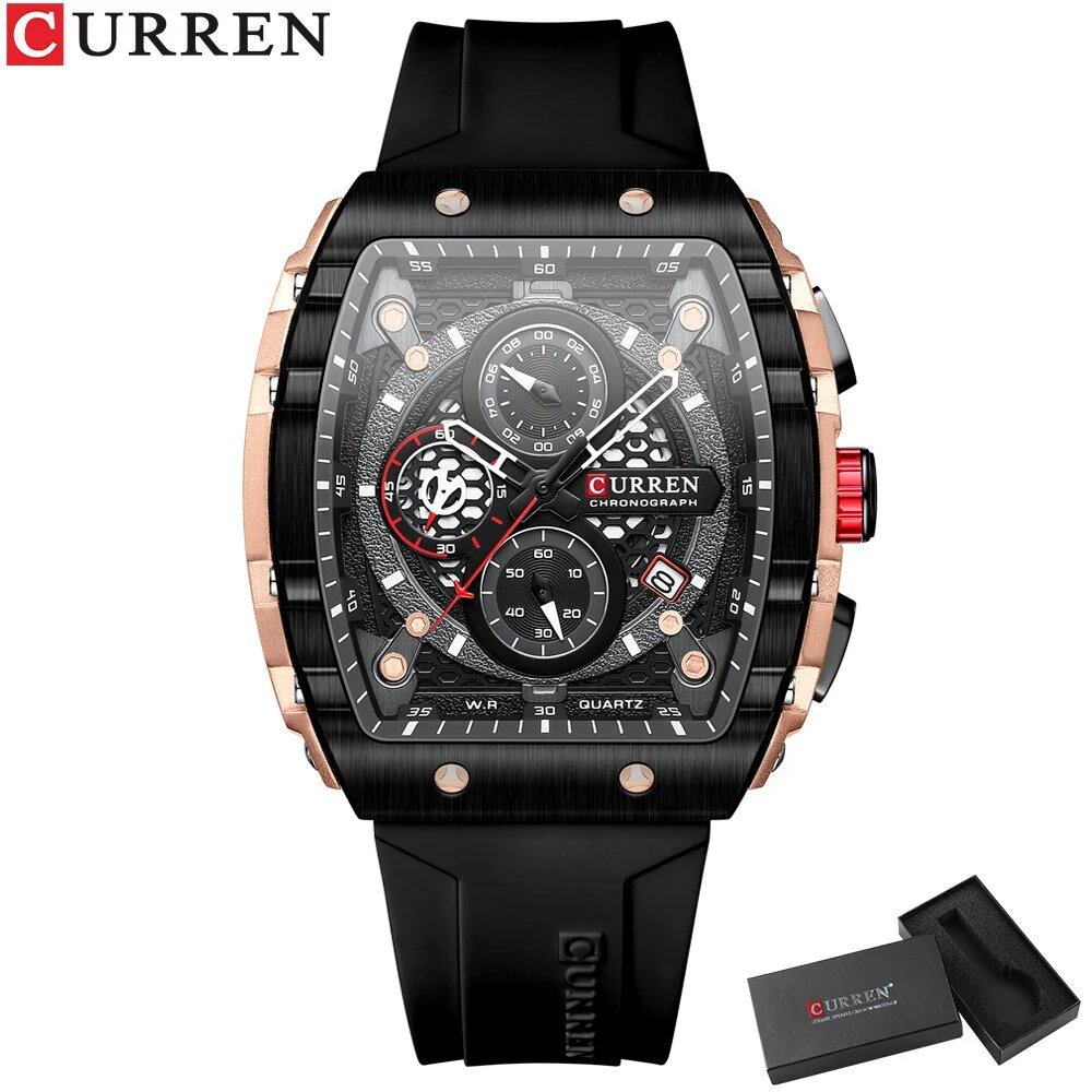 Karen Top Brand Men's Watch, Luxury Square Quartz Movement, Waterproof, Luminous Chronograph with Date Display; Ships from: Parallel Import